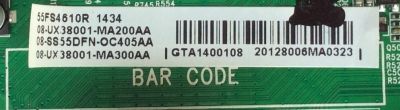 MAIN / TCL 08-SS55DFN-0C405AA / V8-UX38001-LF1V014 / 08-UX38001-MA300AA / 08-UX38001-MA200AA / MODELO 55FS4610RTAAA / PANEL LVF550WD2L	 - Imagen 2