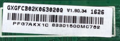 MAIN / VIZIO GXGFCB02K063 / GXGFCB02K063020Q / 715G7487-M03-001-004K / MODELO D32X-D1 LTBUUKJS / PANEL TPT315B5-FHBN0.K REV:S49P2L	 - Imagen 2