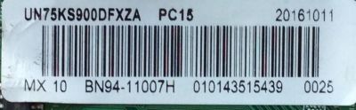 MAIN PARA TV SAMSUNG / NUMERO DE PARTE BN94-11007H / BN41-02505A / BN97-10676T / BN9411007H / PANEL CY-QK075FLLV2H / MODELO UN75KS900D / UN75KS900DFXZA DA02 - Imagen 2