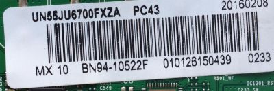 MAIN PARA TV SAMSUNG / NUMERO DE PARTE BN94-10522F / BN41-02344D / BN97-10836A / BN9410522F / PANEL CY-WJ055HGLV7H / MODELOS UN55JU6700 / UN55JU6700FXZA UH02 / UN55JU6700FXZA US04 - Imagen 2
