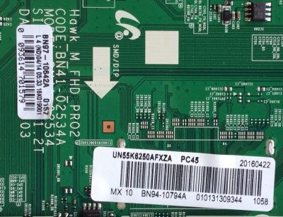 MAIN PARA TV SAMSUNG / NUMERO DE PARTE BN94-10794A / BN41-02534A / BN97-10642A / BN9410794A / PARTE SUSTITUTA BN94-10996P / MODELO UN55K6250 / UN55K6250AFXZA FA01 - Imagen 2