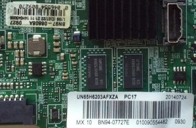 MAIN PARA TV SAMSUNG / NUMERO DE PARTE BN94-07727E / BN41-02245A / BN97-08808A / BN9407727E / PANEL CY-DF650CGAV2H / MODELOS UN65H6203 / UN65H6203AFXZC / UN65H6203AFXZA MH01 - Imagen 2