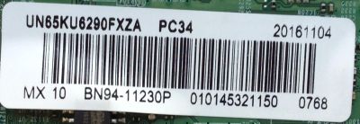MAIN PARA TV SAMSUNG / NUMERO DE PARTE BN94-11230P / BN41-02528A / BN97-10851A / PANEL CY-GK065HGNV4H / MODELOS UN65KU6290 / UN65KU6290FXZA DA02 / UN65KU6290FXZA DB03 - Imagen 2