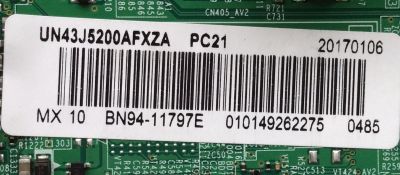 MAIN PARA TV SAMSUNG / NUMERO DE PARTE BN94-11797E / BN41-02307B / BN97-12660E / SUSTITUTAS BN94-09548W / BN94-09536L / BN94-10488M / PANEL CY-JJ043BGEV2H / MODELO UN43J5200AFXZA BD06 - Imagen 2