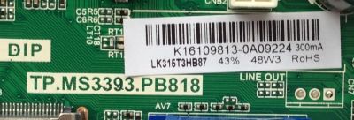 MAIN / FUENTE / (COMBO) RCA K16109813 / TP.MS3393.PB818 / MODELO RLDED3258A-I / LK315T3HB87-12V	 - Imagen 2