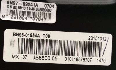 T-CON / SAMSUNG BN95-01954A / BN41-02297A / BN97-09241A / MODELO UN65JS8500FXZA TH01 / PANEL CY-QJ065FLLV1H	 - Imagen 2