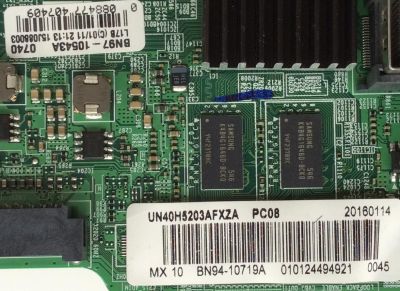 MAIN PARA TV SAMSUNG / NUMERO DE PARTE BN94-10719A / BN41-02245A / BN97-10543A / BN9410719A / PARTE SUSTITUTA BN94-09776A / PANEL CY-DF400BGLV8H / MODELOS UN40H5203 / UN40H5203AFXZA VD12 / UN40H5203AFXZA VF11 - Imagen 2