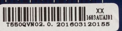 T-CON / SCEPTRE 5060AU55000160 / T550QVN02. 0 / T76DF-V1.1 160107 / MODELO E55 A1AV93BA / PANEL T550QVN02.0	 - Imagen 2