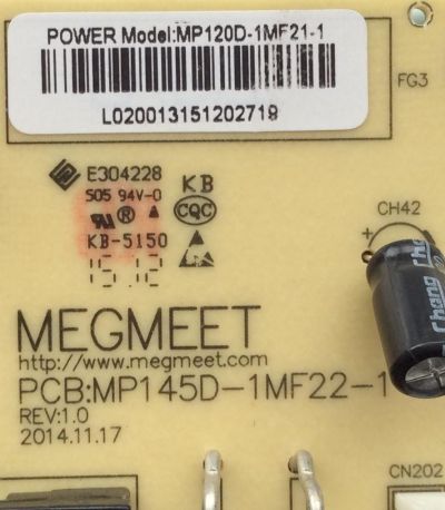 FUENTE DE PODER / SCEPTRE MP120D-1MF21-1 / MP145D-1MF22-1 / MODELO E19 BZQV93JB / PANEL MV185WHB-N10	 - Imagen 2