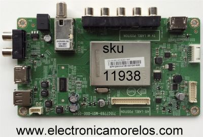 MAIN PARA TV VIZIO / NUMERO DE PARTE XGCB01K016 / 715G7769-M01-000-004N / 756TXGCB01K016 / 756TXGCB01K0160 / PANEL TPT315B5-1A058.L REV:S24A / MODELO D32HN-E1 LTT3VMAS