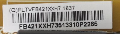 FUENTE DE PODER / VIZIO PLTVFB421XXH7 / (Q)PLTVFB421XXH7 / 715G7735-P01-000-002S / MODELO D32HN-E1 LTT3VMAS / PANEL TPT315B5-1A058.L REV:S24A	 - Imagen 2