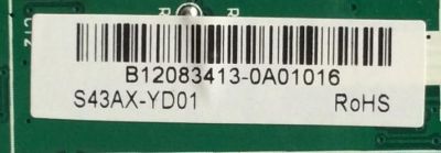 MAIN / RCA B12083413 / T.RSC8.10C 12133 / MODELO DPTC430M / PANEL S43AX-YD01 / S43AX-YB01 /	 - Imagen 2