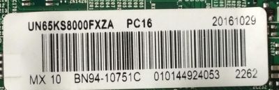 MAIN PARA TV SAMSUNG / NUMERO DE PARTE BN94-10751C / BN41-02504A / BN97-10623A / BN97-10623B / BN9410751C / PANEL CY-QK065FLLV2H / MODELOS UN65KS8000 / UN65KS8000FXZA FA01 / UN65KS8000FXZC FA01 - Imagen 2