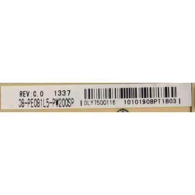 FUENTE DE PODER / SHARP 08-PE081L5-PW200SP / 9KT08PE081L5PW / 40-E081L5-PWC1XGSP / 08-PE081L5-PW200AA / MODELO LC-32LE450U	 - Imagen 2