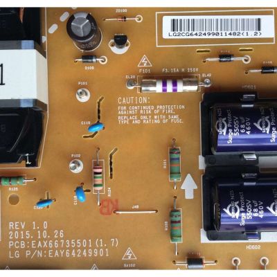 FUENTE DE PODER LG / EAY64249901 / EAX66735501(1.7) / LGP6065-16UL6 / 64249901 / MODELO 60UH7700-UB.BUSWLJR / PANEL LC600EQF(FJ)(M1) 65UH7700-UB BUSWLJR 60UH7700-UB BUSWLJR - Imagen 2