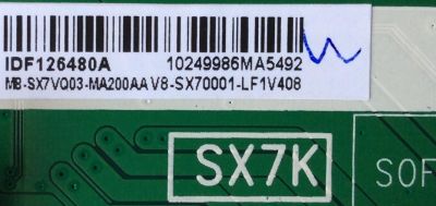 MAIN / HITACHI M8-SX7VQ03-MA200AA / V8-SX70001-LF1V408 / 40-SX7KNA-MAG4HG / MODELO 50R8	 - Imagen 2