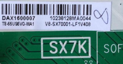 MAIN PARA TV TCL T8-65US5VQ-MA1 / V8-SX70001-LF1V408 / DAX1600007 / 40-SX7KNA-MAG4HG / PANEL LVU650SSDX E2 V5	/ MODELO 65US5800 /  - Imagen 2