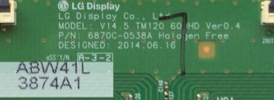 T-CON / LG 6871L-3874A / 3874A / 6870C-0538A / MODELO 60UB8200-UH.AUSWLJR / PANEL LC600EQE(PG)(M1)	 - Imagen 2