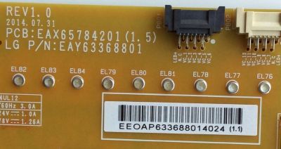 FUENTE DE PODER / LG EAY63368801 / 63368801 / EAX65784201(1.5) / LFP60-14UL12 / MODELO 60UB8200-UH.AUSWLJR / PANEL LC600EQE(PG)(M1)	 - Imagen 2