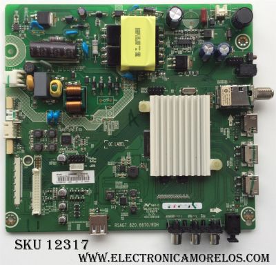 MAIN FUENTE ((COMBO)) PARA TV HISENSE / NUMERO DE PARTE 207305 / RSAG7.820.6670/ROH / 193054 / 4DE30856B / LHD32K2207WUS / PANEL HD315DH-B12 / HD315DH-B12(010)\S6\GM\ROH / MODELO 32H4C