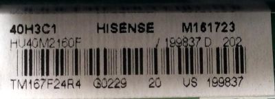 MAIN FUENTE (COMBO) PARA TV HISENSE / NUMERO DE PARTE 199837 / TP.MS3393.PB851 / HU40M2160F / PANEL JHD400DF-E31 / MODELO 40H3C1 - Imagen 2