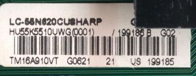 MAIN / SHARP 199186 / RSAG7.820.6591/ROH / 199185 / HU55K10UWG(0001) / MODELO LC-55N620C - Imagen 2