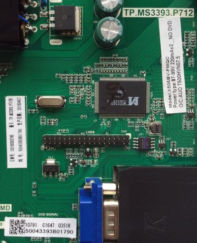 FUENTE / MAIN (COMBO) / SCEPTRE 50043393B01790 / NUMERO DE BOARD  TP.MS3393.P712 /  50043393B01790 / MODELO X505BV-FMQC / X505BV-FMQCC / PANEL T500HVN07.5	 - Imagen 2