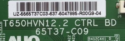 T-CON / VIZIO 55.65T37.C03 / 5565T37C03 / T650HVN12.2 Ctrl BD / 65T37-C09 / MODELO D65-D2 LWZAUDCS	 - Imagen 2
