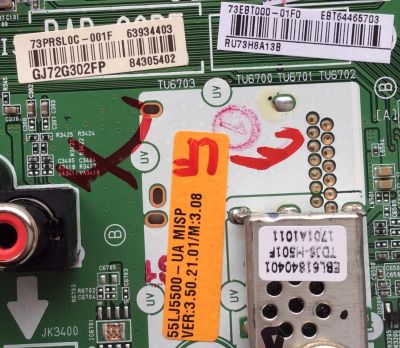 MAIN LG EBT64465703 / 63934403 / 84305402 / EAX67148704(1.0) / PANEL NC550DUE-AAFX1 / MODELO 55LJ5500-UA AUSYLOR - Imagen 2