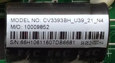 MAIN FUENTE (COMBO) PARA TV ELEMENT / NUMERO DE PARTE 34016221 / CV3393BH-U39 / 10009852 / CV3393BH_U39_21_N4 / PANEL LSC400HN02-8 / MODELO ELEFW4016 LE-40GDXB-B3 - Imagen 2