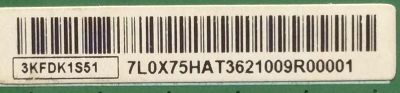 T-CON / SHARP 3KFDK1S51 / E88441 / MODELO LC-75N620CU / LC-75N8000U / PANEL V750DK1-KS5 REV.F9	 - Imagen 2