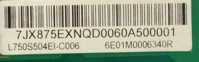 LED DRIVER / SHARP 6E01M0006340R / L750S504EI-C006 / C750S05E04I / MODELO LC-75N620CU / LC-75N8000U / PANEL V750DK1-KS5 REV:F9 - Imagen 2