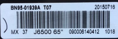 T-CON / SAMSUNG BN95-01939A / BN97-09210A / BN41-02297A / MODELO UN65JU639DFXZA VH02	 - Imagen 2