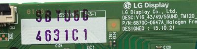 T-CON PARA TV LG NUMERO DE PARTE 6871L-4631C / 4631C / 6870C-0647A / PANEL LC550EGE(FJ)(M3) / MODELO 55UH6030-UC.AUSWLJR	 - Imagen 2