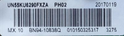 MAIN PARA TV SAMSUNG BN94-10838Q / BN41-02528A / BN97-10651D / BN9410838Q / PANEL CY-GK055HGEV2H / CY-GK055HGHV5H / DISPLAY ST5461D02-7 VER.1.1 / MODELOS UN55KU6290FXZC / UN55KU6290FXZA CJ02 / UN55KU6290FXZA CJ05 / UN55KU6300FXZA CJ05 - Imagen 2