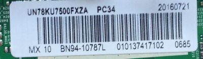 MAIN / SAMSUNG BN94-10787L / BN97-10977M / BN41-02528A /MODELO UN78KU7500FXZA YA01 / PANEL CY-WK078FGLV3H	 - Imagen 2