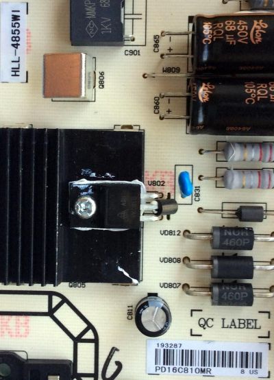 FUENTE DE PODER PARA TV HISENSE / NUMERO DE PARTE 193287 / RSAG7.820.5687/ROH / HLL-4855WI / CQC13134095636 / PANEL HD500DF-B54(020)/B1/T1/S33/GM/ROH / MODELO 50H5C - Imagen 2