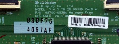 T-CON / SHARP 6871L-4061A / 4061A / 6870C-0538A / PANEL HE600HU-B21\S2\XP\GM\ROH / MODELOS LC-60N6200U / LC-60N7000U - Imagen 2