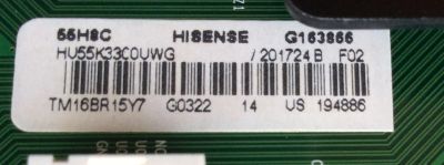 MAIN / HISENSE 201724 / RSAG7.820.6591/ROH / MODELO 55H8C /PANEL HD550DU-B52	 - Imagen 2