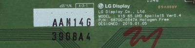 T-CON ORIGINAL PARA TV LG / NUMERO DE PARTE  6871L-3908A / 3908A / 6870C-0547A / PANEL LC650EGE (FH)(M1) / DISPLAY LC650EGY (SH)(M2) / MODELOS 65UF6450-UA BUSYLJR / 65UF6450-UA.AUSYLJR / 65UF6800-UA.BUSYLJR - Imagen 2
