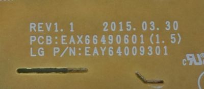 FUENTE DE PODER PARA TV LG / NUMERO DE PARTE EAY64009301 / EAX66490601 / LGP55E-15UL2 / PANEL LC550EGE (FH)(M1) / MODELOS 55UF6430-UB / 55UF6450-UA / 55UF6800-UA / 55UF6430-UB.AUSYLJR / 55UF6430-UB.BUSYLJR / 55UF6450-UA.AUSYLJR / 55UF6450-UA.BUSYLJR - Imagen 3