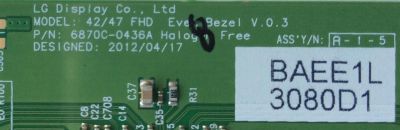 T-CON / LG 6871L-3080D / 6870C-0436A / 3080D / MODELO 47WS50MS-BL AUSOLJM / PANEL LD470EUP(SE)(A1)	 - Imagen 2