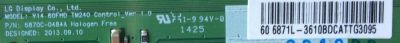 T-CON / LG 6871L-3610B / 3610B / 6870C-0184A / MODELO 60LB5200-UA.CUSWLH / PANEL LC600DUK(SG)(E1)	 - Imagen 2