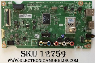 MAIN PARA TV LG / NUMERO DE PARTE EBU63575169 / EAX66829402 / EAX66829402(1.0) / 63575169 / PANEL NC490EUN-AACR2 / MODELO 49LF5400-UH / 49LF5400-UH.BUSWLJM