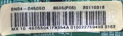 MAIN PARA TV SAMSUNG NUMERO DE PARTE  BN94-04509D / BN97-05281A / BN41-01609A / MODELO LN46D550K1FXZA HJ02 / PANEL V460H1-L11 Rev.C1	/ BN94-04475X / BN94-04509A / BN94-04509B / BN94-04509C  - Imagen 2