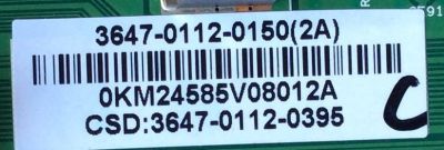MAIN / VIZIO 3647-0112-0150 / 0171-2272-2682 / SUSTITUTAS 3647-0152-0150 / 3647-0152-0395 / MODELO VO47LFHDTV10A	 - Imagen 2
