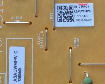 FUENTE DE PODER / EMERSON A3AUVMPW-001 / A3AUWMPW / A3AUW-MPW / BA3AUVF0102 1  / MODELOS LF501EM4 A DSA / LF501EM4 A DS9 / LF501EM6F DS1 / 50ME313V/F7 A DS5 / PANEL U3AU4XH - Imagen 2