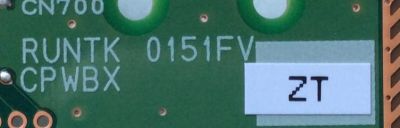 T-CON / SHARP RUNTK0151FVZT / RUNTK / CPWBX / 0151FV / ZT / MODELO LC-70N7100U	 - Imagen 2