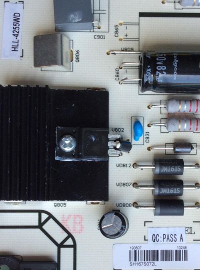 FUENTE DE PODER / SHARP 193507 / RSAG7.820.6389/ROH / HLL-4255WD / PANEL`s HD426DU-B51(010)\S0\XP\GM\ROH / HD426DU-B51(010)\S1\XP\GM\ROH / MODELO LC-43N6100U﻿ - Imagen 2