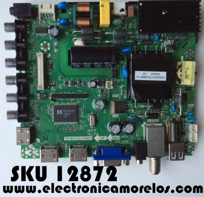 MAIN / FUENTE / (COMBO) RCA K15062080 / 40GE0010344-A1 / TP.MS3393.PB801 / MODELO LED40G45RQ / PANEL LSC400HM09-12V	